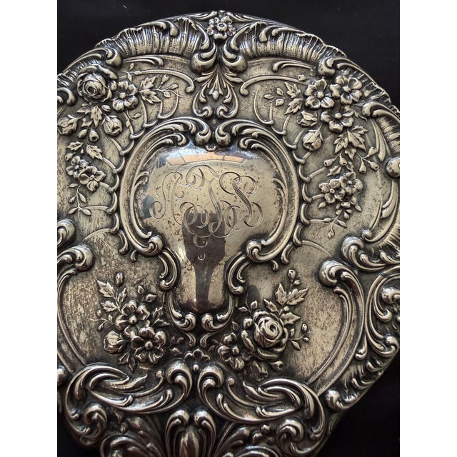 Silver Vintage Gorham Silver Vanity Set Monogrammed For Sale - Image 8 of 12