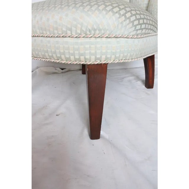 Early 20th Century Pair of Mid-Century Modern Mahogany Hall Bedroom Boudoir Chairs For Sale - Image 9 of 10