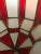 1990s Art Deco-Style White Milk & Red Glass & Bronze Chandelier, Pendant or Lantern For Sale - Image 16 of 18