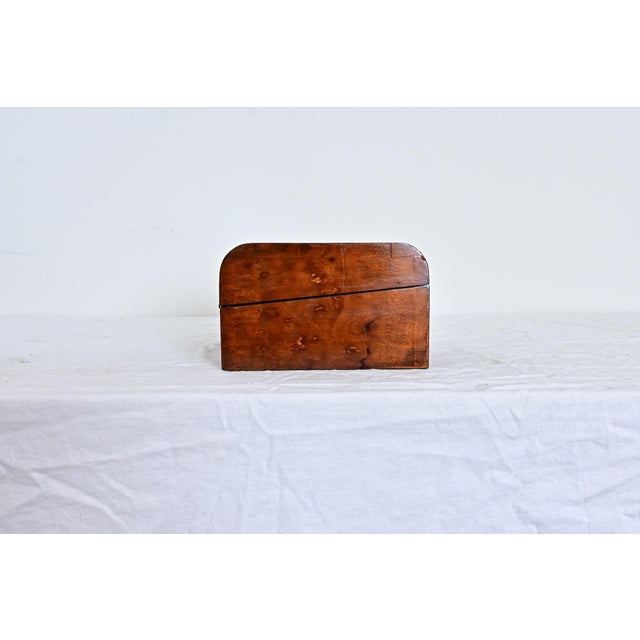 English 19th Century Burl Marquetry and Inlay Writing Box For Sale - Image 4 of 13