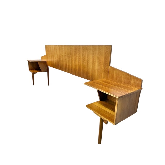 Mid-Century Modern Mid-Century Modern Queen Size Headboard W/Nightstands For Sale - Image 3 of 7