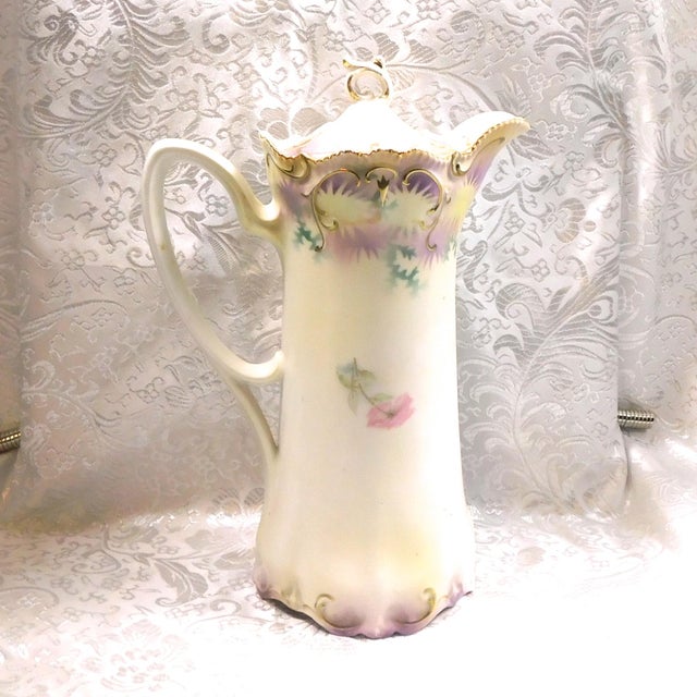 Late 18th Century Reinhold Schlegelmilch Rs Prussia Chocoate Pot With Purple Trim For Sale In San Francisco - Image 6 of 15