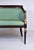 French Empire Style Curved Walnut Settee With Dolphin Arms, New Green Silk For Sale - Image 9 of 13