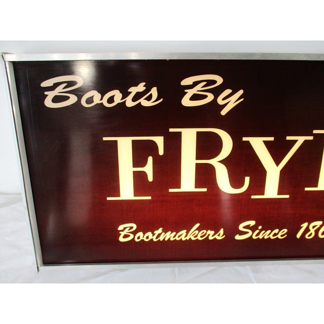 Mid 20th Century Vintage Frye Boot Light Up Advertising Sign For Sale - Image 5 of 13