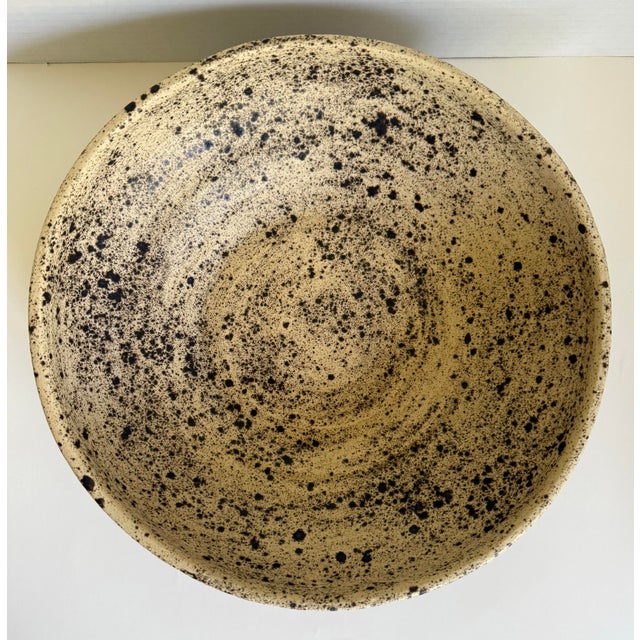 Here is a contemporary handmade studio pottery serving bowl by California ceramic artist Annie Raysse. The generously...