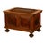 Brown Antique Carved Walnut & Iron Coffer Chest Strong Guild Box Simmern Germany 1737 For Sale - Image 8 of 18