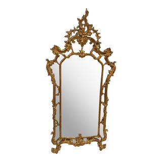 Tall Venetian Style Giltwood Mirror For Sale