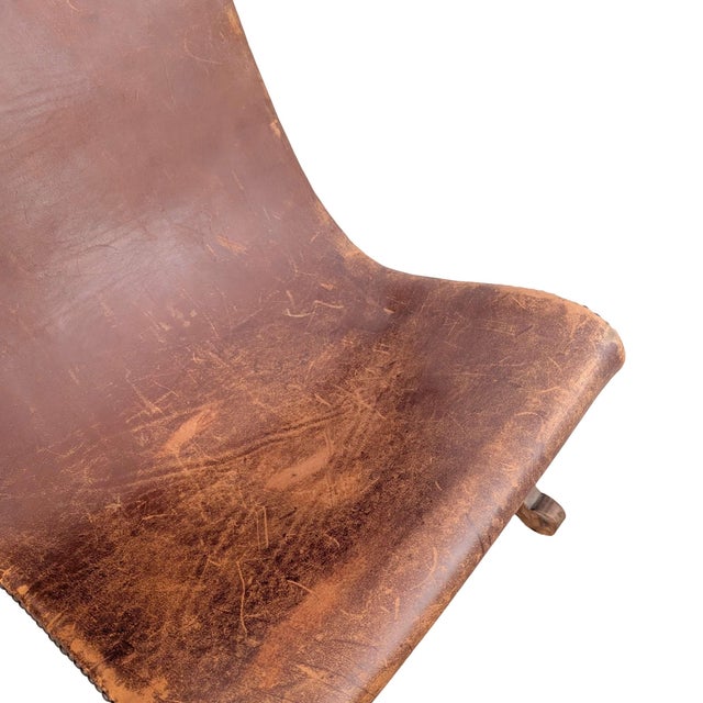 Vintage Chairs in Almazan Oak and Leather by Pierre Lottier, 1950s, Set of 2 For Sale - Image 9 of 11