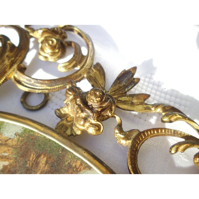 Art Nouveau Wall Paintings with Floral Brass Frames, 1890s-1910s, Set of 2 For Sale - Image 10 of 18