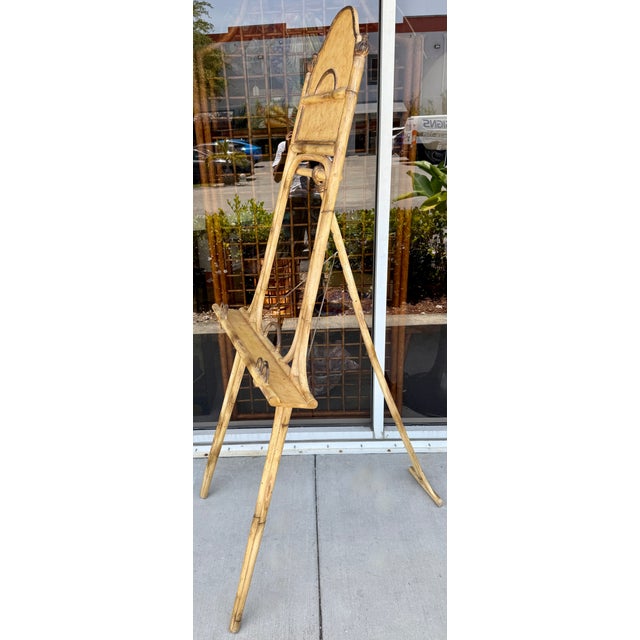 Large Adjustable Bamboo/Wood/Metal Easel For Sale - Image 4 of 6