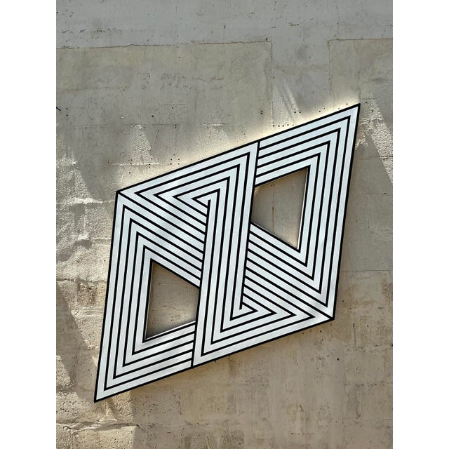 Vintage Boho Geometric Abstract on Canvas For Sale In West Palm - Image 6 of 7