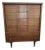 Mid-Century Modern Walnut Highboy Dresser With Sculptural Slatted Front For Sale