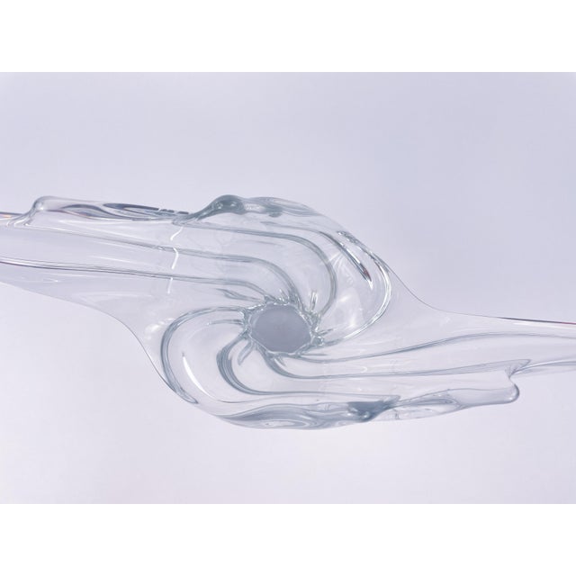 Large Art Vannes France Sculptural Crystal Centerpiece Bowl, Mid-Century For Sale - Image 6 of 9