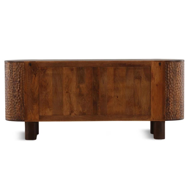 Wood Textured Wood Organic Oval Sideboard For Sale - Image 7 of 8