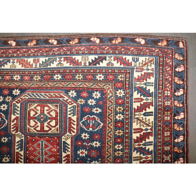 Late 19th Century 19th Century Antique Zabihi Collection Shirvan Rug - 3'10" x 4'9" For Sale - Image 5 of 7