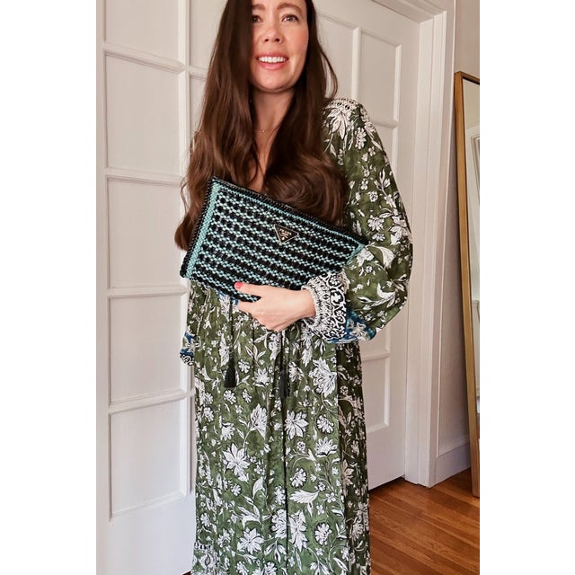 Postmodern Vintage Prada Madras Clutch For Sale - Image 3 of 14