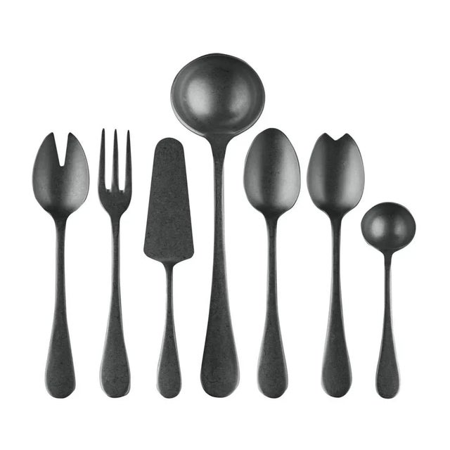 Contemporary Mepra 7-Piece Full Serving Set, Oro Black For Sale - Image 3 of 3