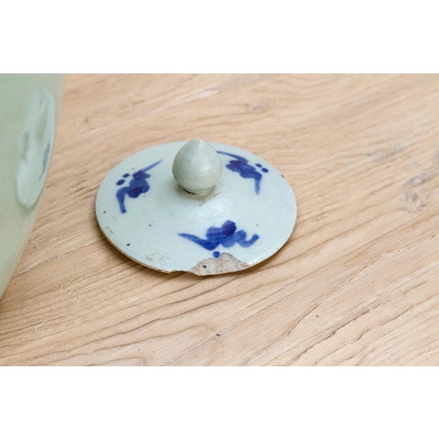 Blue Blue & White Porcelain Lidded Jar For Sale - Image 8 of 11