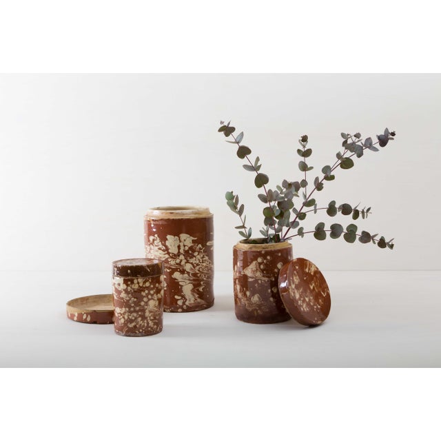 Exquisite, handcrafted ceramic from Apulia, Italy. Originally used as a storage vessel, it also makes a decorative vase....