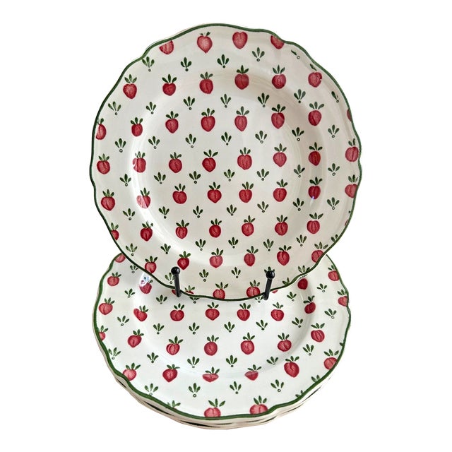Vintage Mid-Century Modern Royal Staffordshire J & G Meakin Bordeaux French Country Salad Plates - Set of 4 For Sale