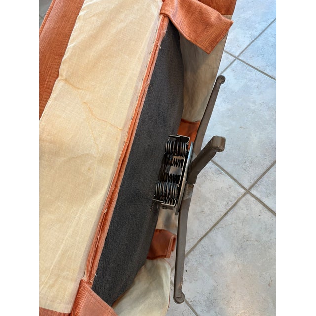 Vintage Salmon Pink Tufted Skirted Corded Velvet Swivel Club Chairs - A Pair For Sale - Image 12 of 17