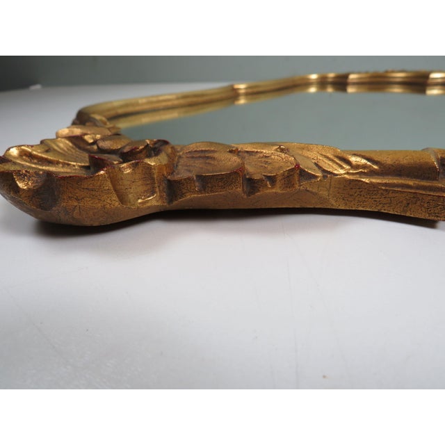 Belgian Hollywood Regency Mirror with Sculpted Gilt Frame, 1960s For Sale - Image 6 of 8