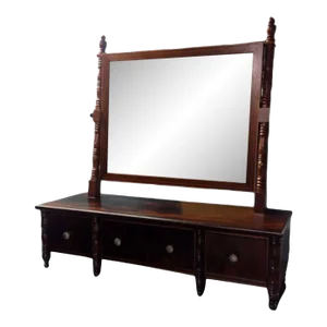 Antique Mirror, Shaving Mirror, Dresser Mirror, 3 Drawers, Dressing Table Mirror, Mahogany Federal Style, Sheraton Style
