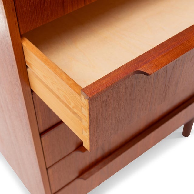 1960s Vintage Danish Mid-Century Six-Drawer Teak Tallboy Dresser 1960s For Sale - Image 5 of 7