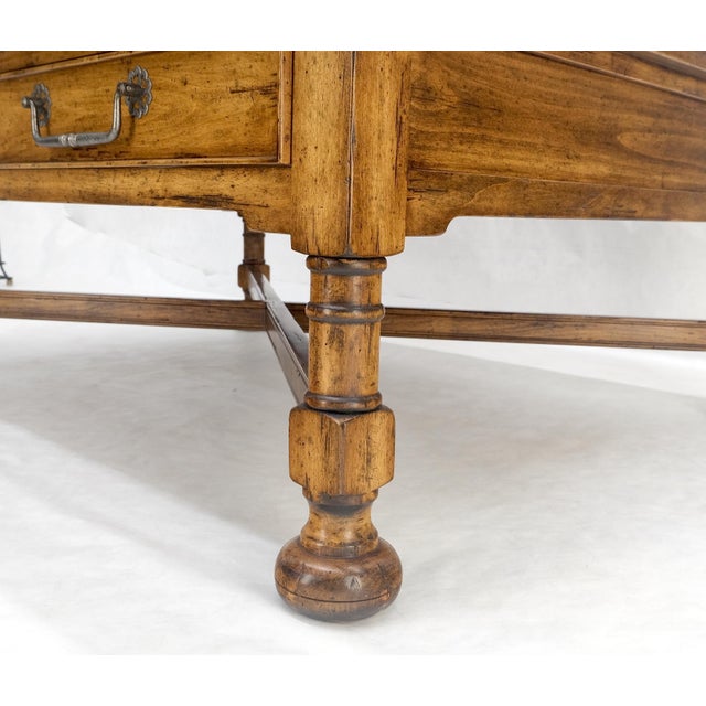 Tan Large Spanish Colonial Style Showcase Glass Top Coffee Table on X Base For Sale - Image 8 of 12