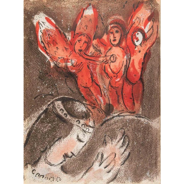 Modern Marc Chagall, Sarah and the Angels, Lithograph, 1960 For Sale - Image 3 of 3