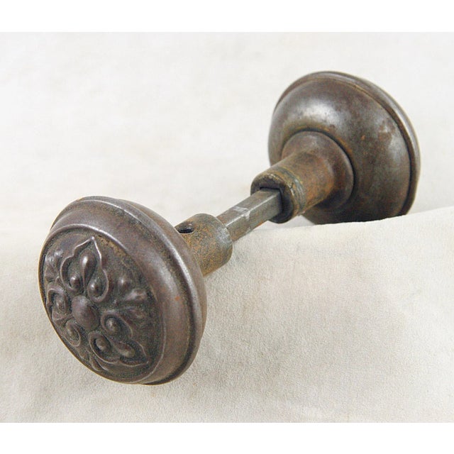 Antique 1910s Lockwood Passage Door Knob & Plate Set For Sale - Image 4 of 7