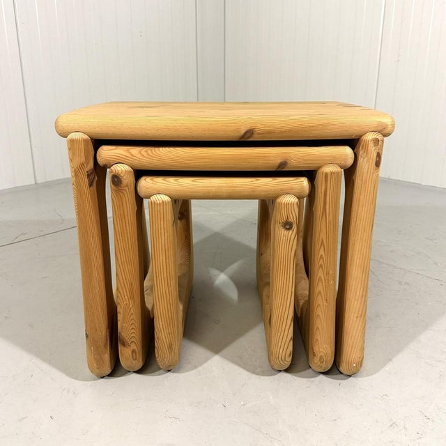 Pine Nesting Tables in the style of Rainer Daumiller, 1970s, Set of 3 For Sale - Image 13 of 18