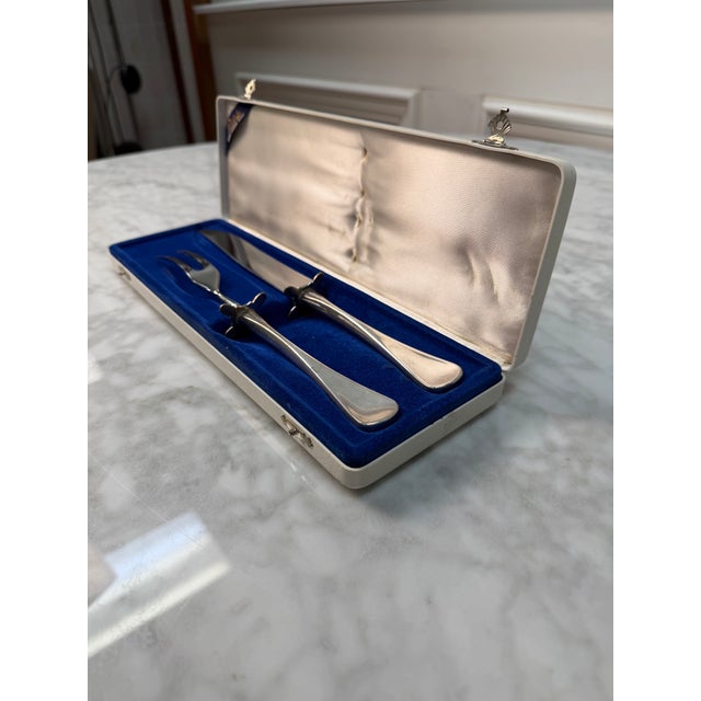 Vintage W&s Sorensen "Patricia" Danish Sterling Silver Steak Carving Set - 2 Pieces in Original Box For Sale In West Palm - Image 6 of 9