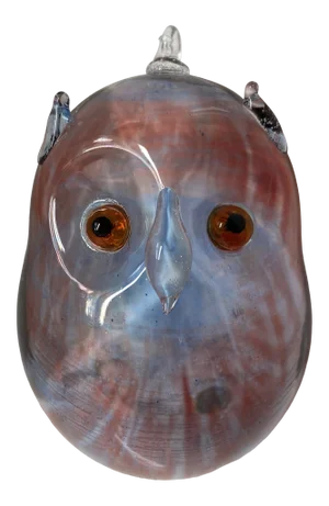 Mid 20th Century Handblown German Glass Owl Ornament