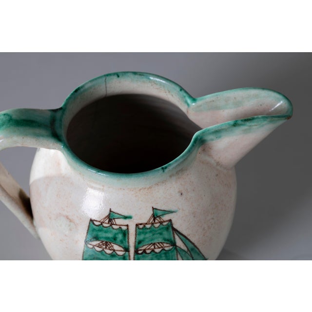 Black Modernist Ceramic Pitcher from M.A.C.S. Vietri, Italy, 1930s For Sale - Image 8 of 10