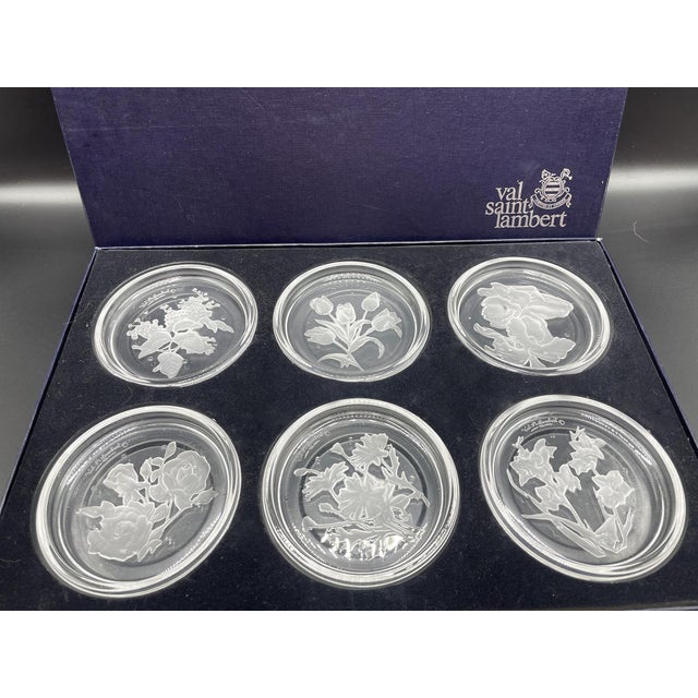 Vintage Crystal Coasters from Val Saint Lambert, 1970s, Set of 6 For Sale - Image 11 of 11