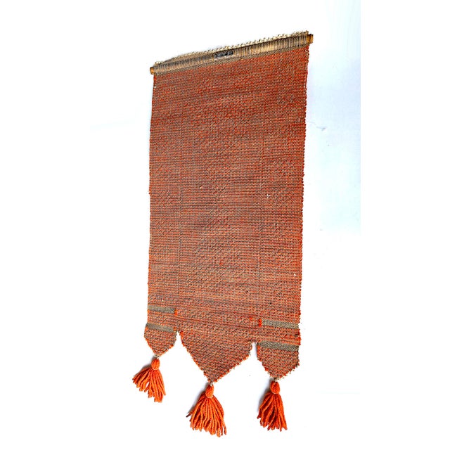 1970s Wool on Jute Wall Hanging With Tassels For Sale - Image 14 of 14