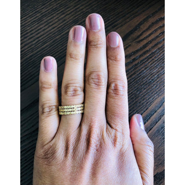 2020s Yellow Sapphire Band 14 Karat Rose Gold by Roshe Jewels, 2.46 Carats, Size 7 For Sale - Image 5 of 9