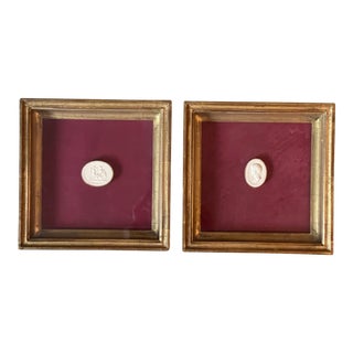 19th Century European Grand Tour Framed Cameos- a Pair For Sale