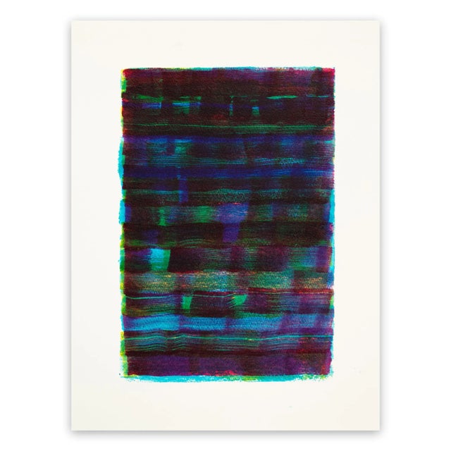 Contemporary Abstract Mixed Mediums on Paper Painting "Untitled 13 (Blues)" by Emily Berger For Sale - Image 4 of 4