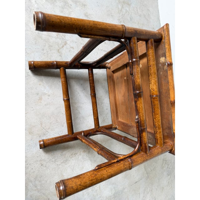 19th-Century Aesthetic Movement Bamboo Side Chair With Bird Motif Panels For Sale - Image 12 of 12