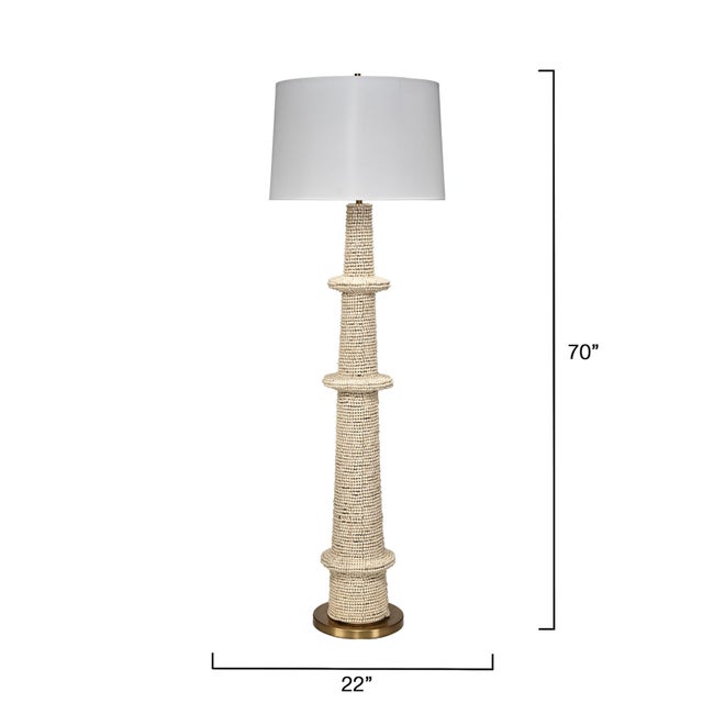 Contemporary Jamie Young Rowan Floor Lamp in Cream Wood Beads For Sale - Image 3 of 5