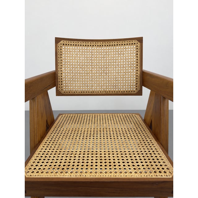 Wood 051 Capitol Complex Armchairs by Pierre Jeanneret for Cassina, 2010s, Set of 2 For Sale - Image 7 of 8
