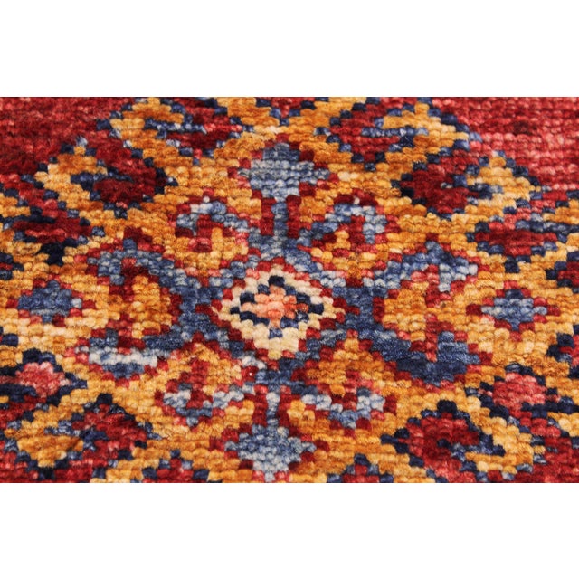 1990s Rustic Super Kazak Red/Beige Wool Rug - 2'0'' X 2'10'' For Sale - Image 5 of 10