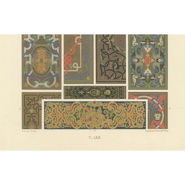 Renaissance Decorative Panels – XVIe et XVIIe Siècle, Ornamental Print Plate LXIX This highly refined chromolithograph,...