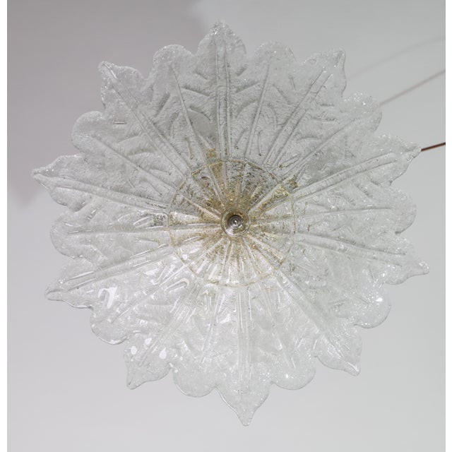 1970s Set of 2 Amsterdam Palmetta, Italian Murano Glass Ceiling Light or Flush Mount For Sale - Image 6 of 17