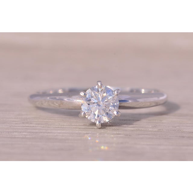 The Trafford: White Gold Solitaire Engagement Ring with Natural Diamond For Sale - Image 9 of 11