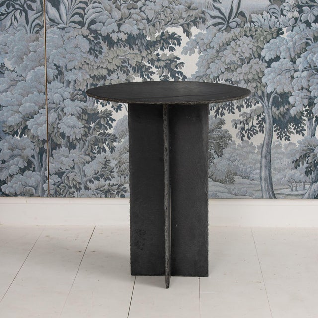 19th C. French Round Slate Side Table For Sale - Image 13 of 14