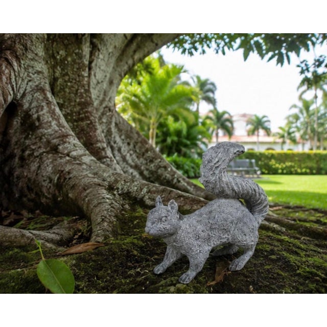 Vintage Cast Iron Lifelike Squirrel Garden Statue For Sale - Image 12 of 12