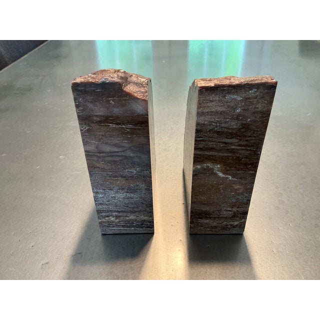 Vintage Bookmatched Petrified Wood Bookends - A Pair For Sale - Image 4 of 9